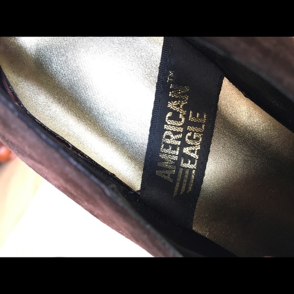 American Eagle brown suede size 6 1/2 small heel Mary Poppins style - Picture 5 of 5